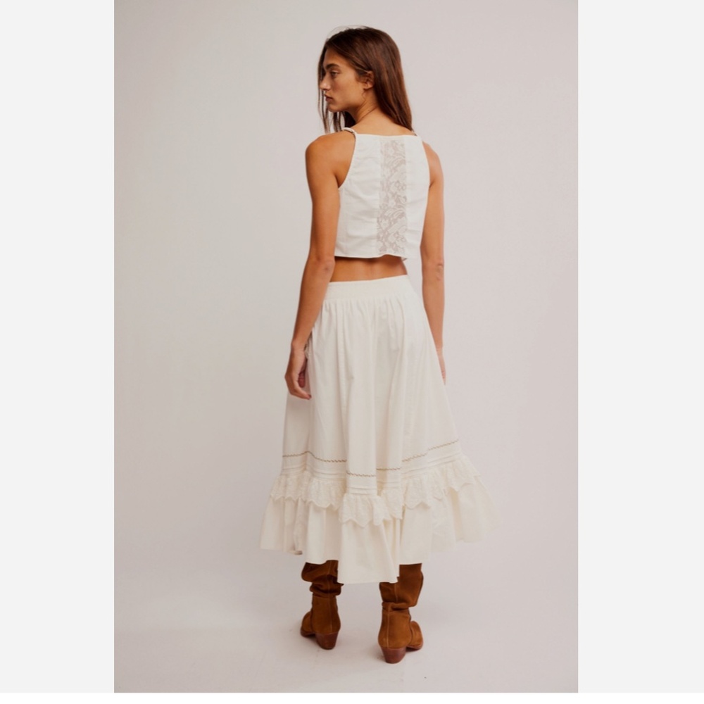 Free People Cream Embroidered Two-Piece Skirt Set - Picture 4 of 10